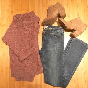 Mossimo Dusty Rose Chunky Knit Sweater